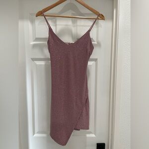 Glitter Wrap Knit Mini Dress